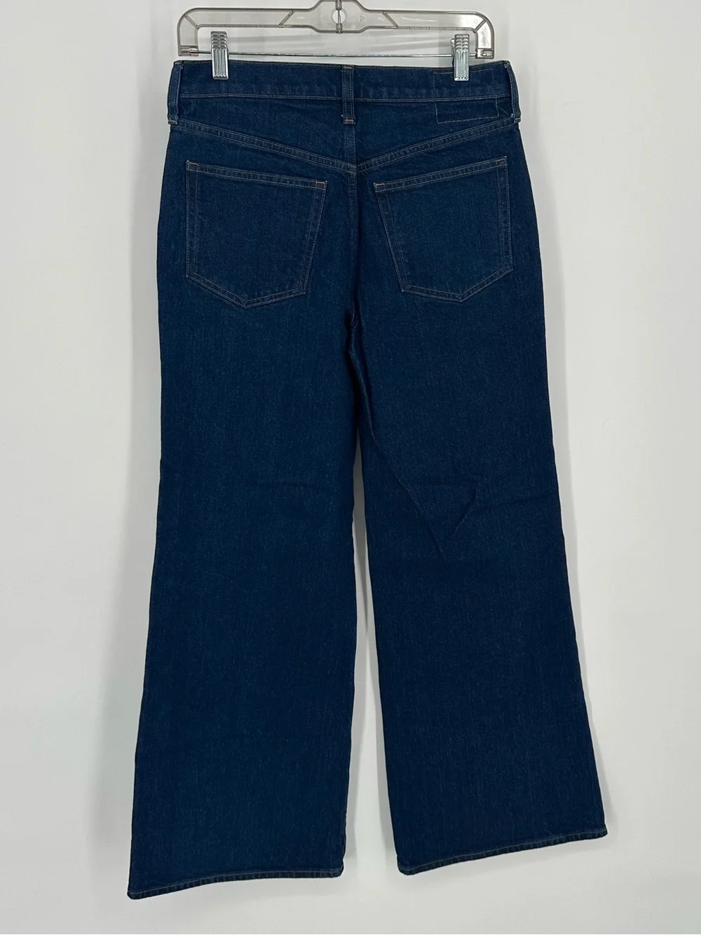 J. Crew Denim Trouser Wide Leg Jean Size 27 Rinse Wash High Ride Semi-Stretch